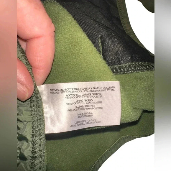 Men’s Xl Orvis olive green mixed media zip up jacket . Micro fleece & part puff. - Picture 8 of 12